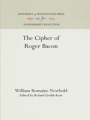 cover image of The Cipher of Roger Bacon